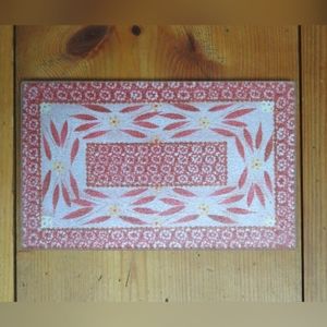 Vintage Scandinavian Folk Glass Trivet Cutting Board Cottagecore